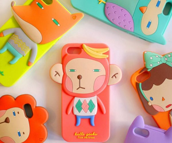 卡通动物硅胶手机壳，全包防摔手机套-硅胶套