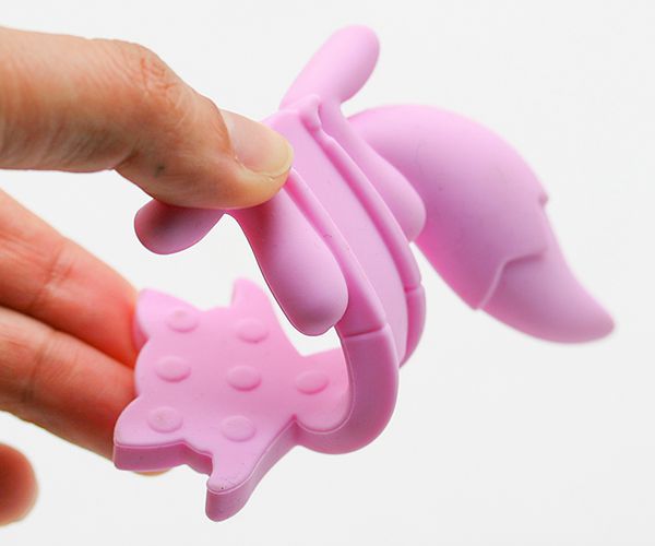 可蒸汽消毒硅胶牙胶狐狸造型咬咬胶